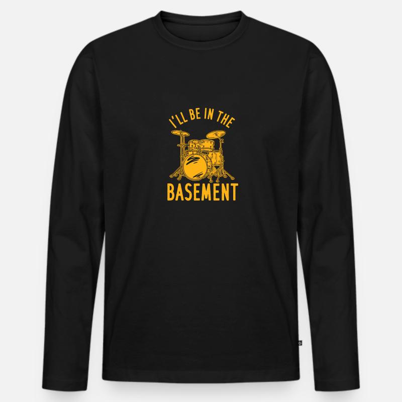 Ich werde im Keller sein - Männer Premium Bio Langarmshirt - Schwarz