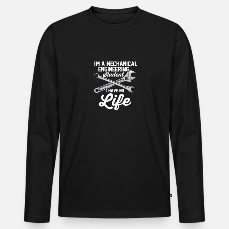 Student des Maschinenbaus - Männer Premium Bio Langarmshirt - Schwarz