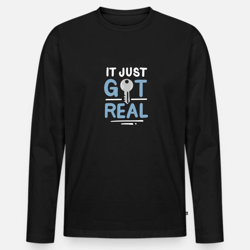 Es wurde gerade real - Männer Premium Bio Langarmshirt - Schwarz