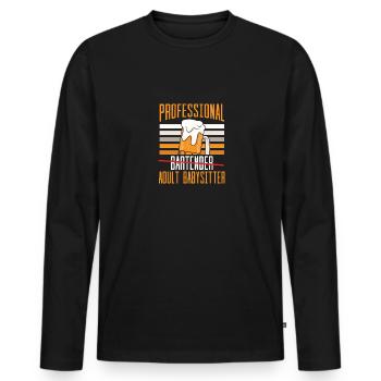 Professioneller Barkeeper Erwachsene Babysitter - Männer Premium Bio Langarmshirt - Schwarz - Vorne - Nico (187cm)