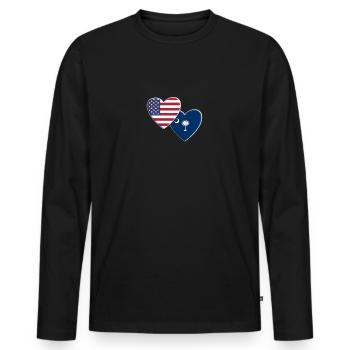 États-Unis Drapeau de l’État américain de Caroline du Sud - T-shirt manches longues Premium bio Homme - noir - Devant - Nico (187cm)