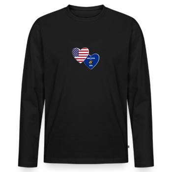 États-Unis État américain du Wisconsin Drapeau patriotique - T-shirt manches longues Premium bio Homme - noir - Devant - Nico (187cm)
