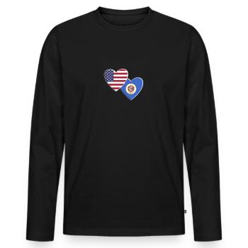 États-Unis État américain du Minnesota Drapeau patriotique - T-shirt manches longues Premium bio Homme - noir - Devant - Nico (187cm)