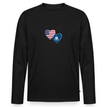 États-Unis État américain de Louisiane Drapeau patriotique - T-shirt manches longues Premium bio Homme - noir - Devant - Nico (187cm)