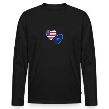 États-Unis État américain de Pennsylvanie Drapeau patriotique - T-shirt manches longues Premium bio Homme - noir - Devant - Nico (187cm)
