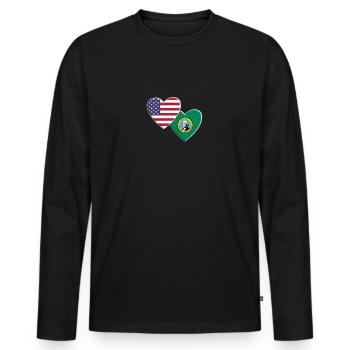 États-Unis État américain de Washington Drapeau patriotique - T-shirt manches longues Premium bio Homme - noir - Devant - Nico (187cm)