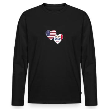 USA American State Of Iowa Flag Patriotic 4th Of - Men's Premium Organic Long Sleeve Shirt - black - Front - Nico (187cm)