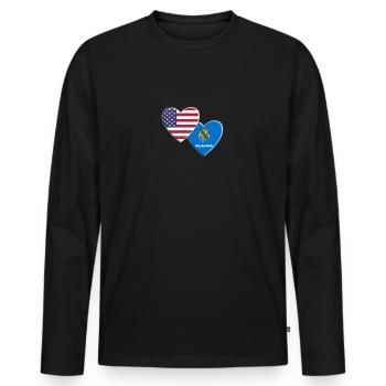 USA Amerikanische Flagge des Bundesstaates Oklahoma Patriotisch 4. - Männer Premium Bio Langarmshirt - Schwarz - Vorne - Nico (187cm)