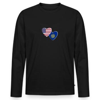 États-Unis État américain du Nebraska Drapeau patriotique 4ème - T-shirt manches longues Premium bio Homme - noir - Devant - Nico (187cm)