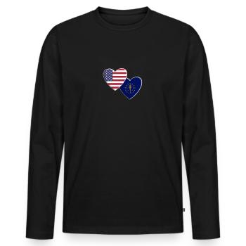USA American State Of Indiana Flag Patriotic 4th - Men's Premium Organic Long Sleeve Shirt - black - Front - Nico (187cm)