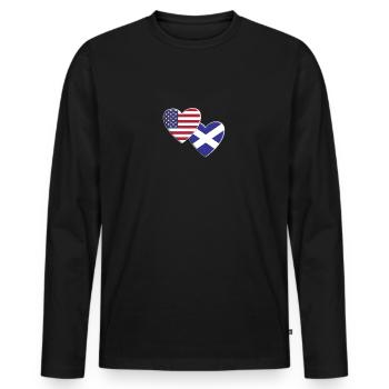 USA American Scotland Scottish Flag Patriotic - Men's Premium Organic Long Sleeve Shirt - black - Front - Nico (187cm)