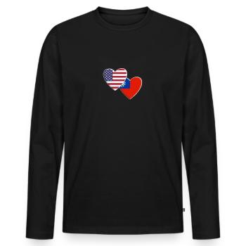 États-Unis Américain Taïwan Drapeau taïwanais Patriotique - T-shirt manches longues Premium bio Homme - noir - Devant - Nico (187cm)