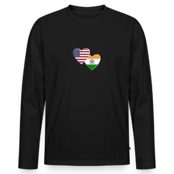 États-Unis Drapeau indien des Indes américaines Fierté patriotique - T-shirt manches longues Premium bio Homme - noir - Devant - Nico (187cm)