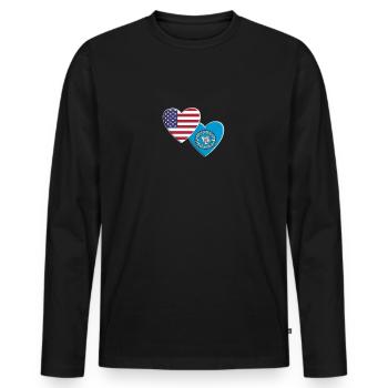 USA American Blackfoot Indian Native American - Men's Premium Organic Long Sleeve Shirt - black - Front - Nico (187cm)