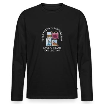 Alles in Maßen - Männer Premium Bio Langarmshirt - Schwarz - Vorne - Nico (187cm)