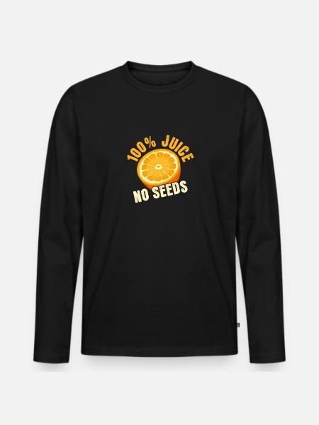 100% Saft ohne Kerne - Männer Premium Bio Langarmshirt - Schwarz