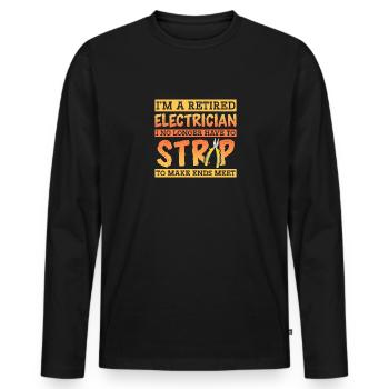 Ich bin ein pensionierter Elektriker, der nicht me - Männer Premium Bio Langarmshirt - Schwarz - Vorne - Nico (187cm)