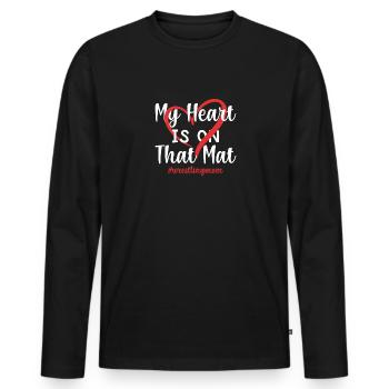 Mein Herz ist auf dieser Matte - Männer Premium Bio Langarmshirt - Schwarz - Vorne - Nico (187cm)