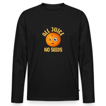 Nur Saft, keine Kerne - Männer Premium Bio Langarmshirt - Schwarz - Vorne - Nico (187cm)
