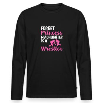Vergiss die Prinzessin Meine Tochter ist eine Ring - Männer Premium Bio Langarmshirt - Schwarz - Vorne - Nico (187cm)