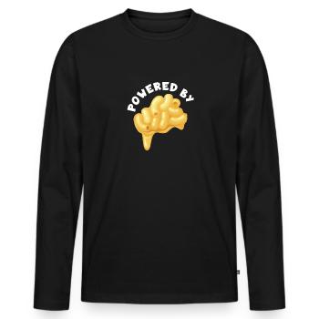 Angetrieben von Mac & Cheese - Männer Premium Bio Langarmshirt - Schwarz - Vorne - Nico (187cm)