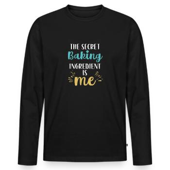 Die geheime Zutat zum Backen bin ich - Männer Premium Bio Langarmshirt - Schwarz - Vorne - Nico (187cm)