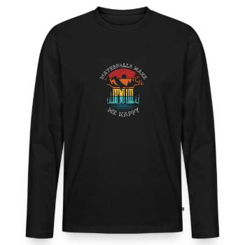 Wasserfälle machen mich glücklich - Männer Premium Bio Langarmshirt - Schwarz - Vorne - Nico (187cm)