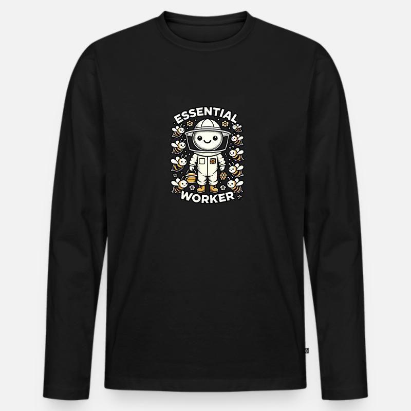 Unverzichtbare Arbeitskraft - Männer Premium Bio Langarmshirt - Schwarz