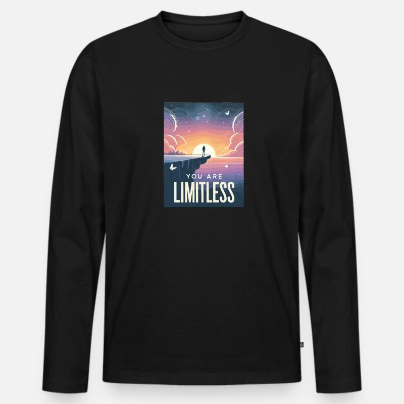 Du bist grenzenlos - Männer Premium Bio Langarmshirt - Schwarz