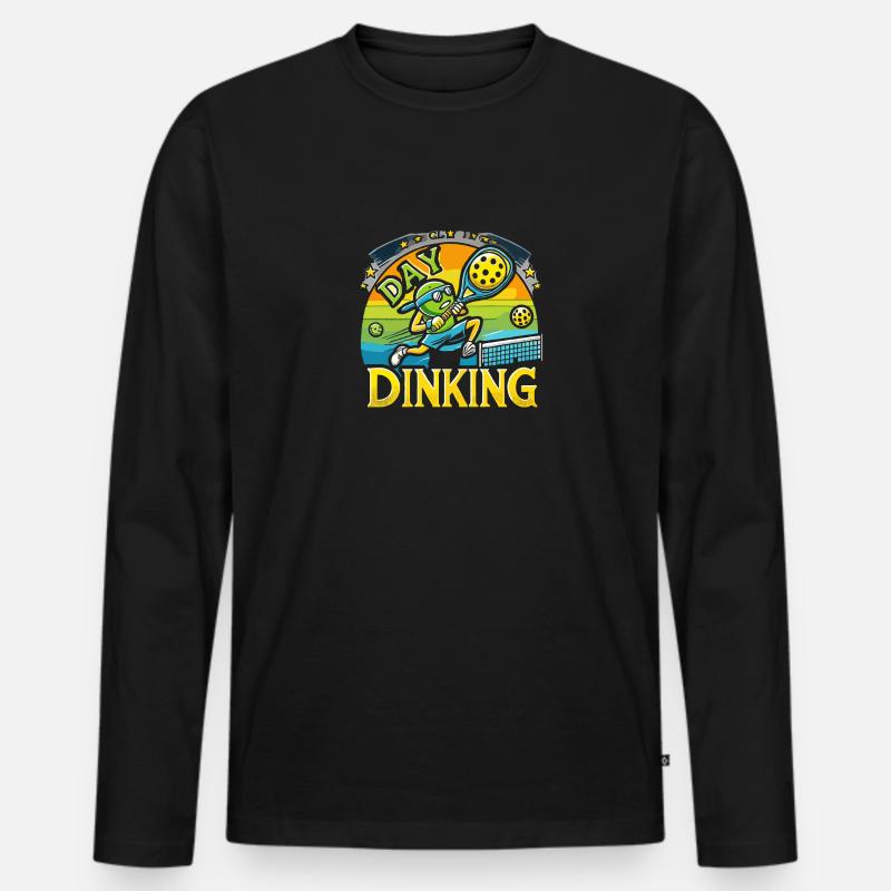 Day Dinking - Männer Premium Bio Langarmshirt - Schwarz