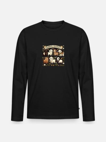 Goat Celebrate Diversity - Männer Premium Bio Langarmshirt - Schwarz