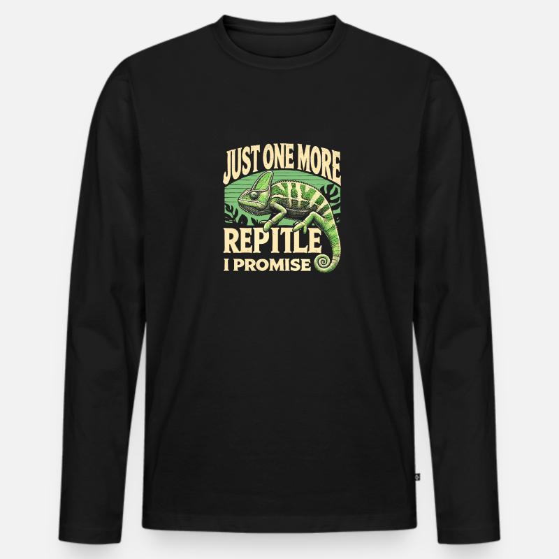 Nur noch ein Reptil, versprochen - Männer Premium Bio Langarmshirt - Schwarz