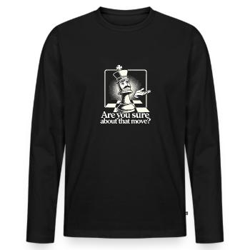 Sind Sie sicher, dass Sie umziehen wollen? - Männer Premium Bio Langarmshirt - Schwarz - Vorne - Nico (187cm)