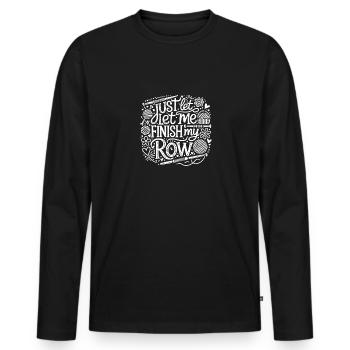 Lass mich nur diese Reihe beenden - Männer Premium Bio Langarmshirt - Schwarz - Vorne - Nico (187cm)