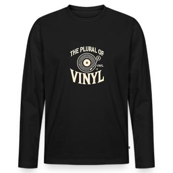 Der Plural von Vinyl ist Vinyl - Männer Premium Bio Langarmshirt - Schwarz - Vorne - Nico (187cm)