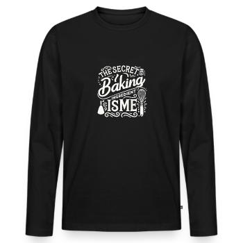 Die geheime Zutat zum Backen bin ich - Männer Premium Bio Langarmshirt - Schwarz - Vorne - Nico (187cm)