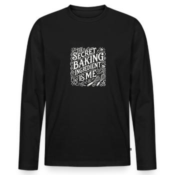 Die geheime Zutat zum Backen bin ich - Männer Premium Bio Langarmshirt - Schwarz - Vorne - Nico (187cm)