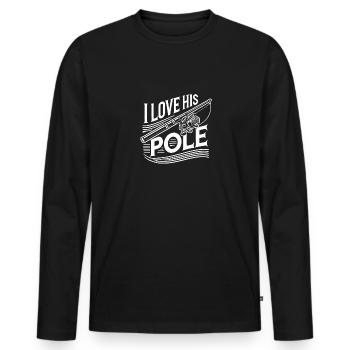 Ich liebe seine Stange - Männer Premium Bio Langarmshirt - Schwarz - Vorne - Nico (187cm)