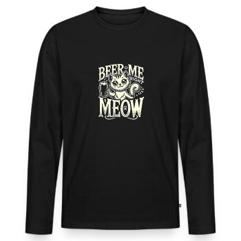 Beer Me Right Meow - Männer Premium Bio Langarmshirt - Schwarz - Vorne - Nico (187cm)