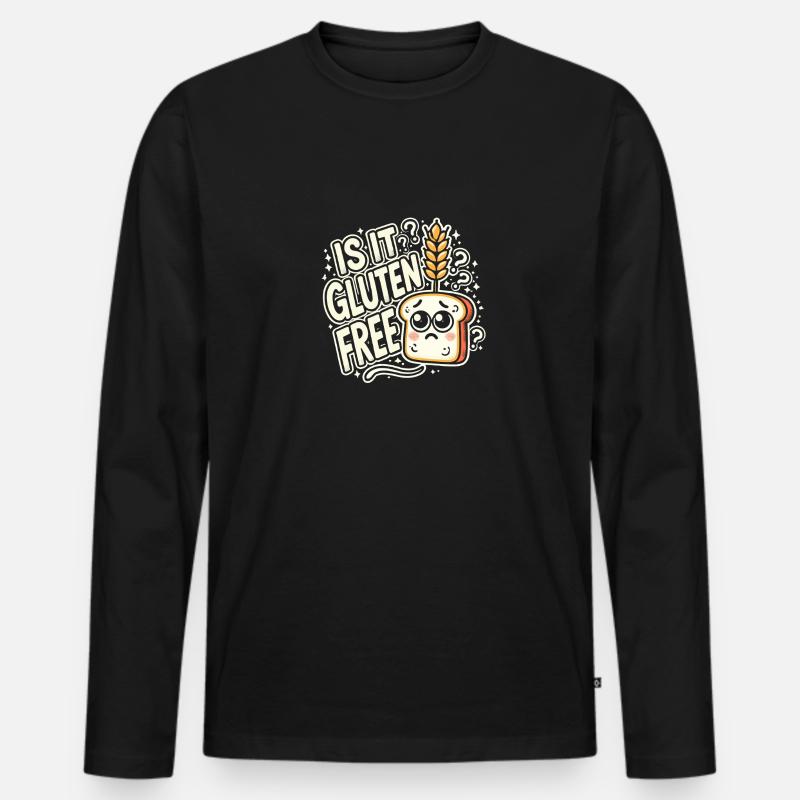 Ist es glutenfrei? - Männer Premium Bio Langarmshirt - Schwarz