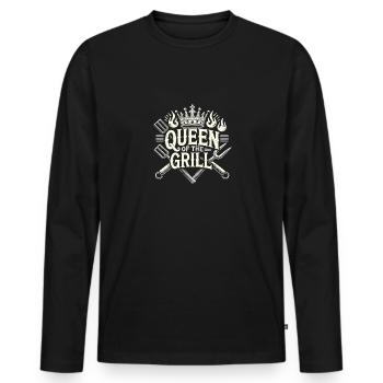 Königin des Grills - Männer Premium Bio Langarmshirt - Schwarz - Vorne - Nico (187cm)