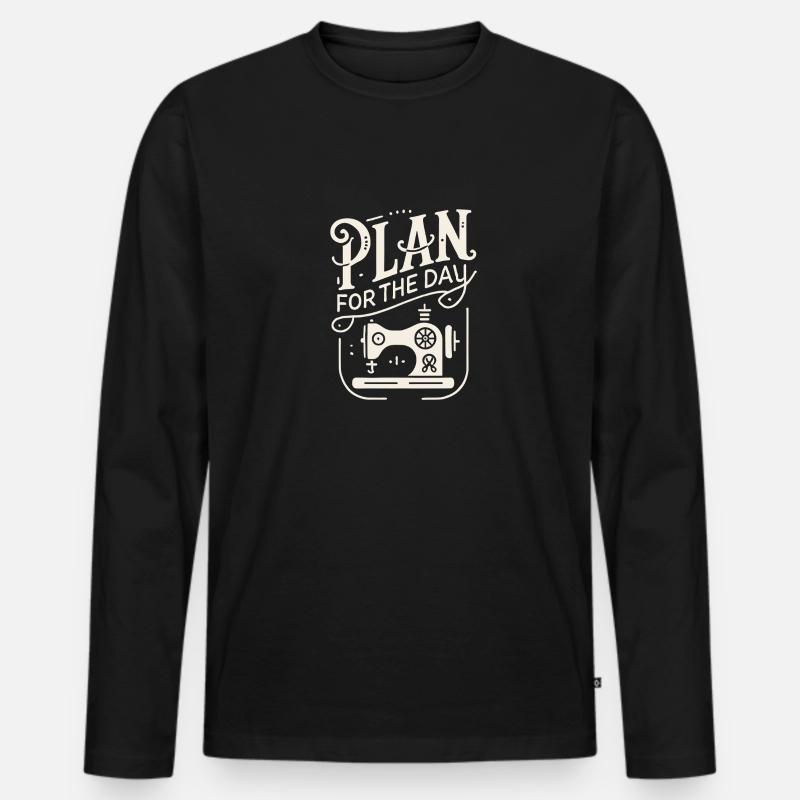 Plan für den Tag - Männer Premium Bio Langarmshirt - Schwarz