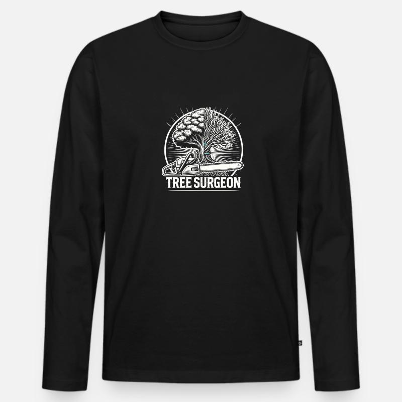 Baumchirurg - Männer Premium Bio Langarmshirt - Schwarz