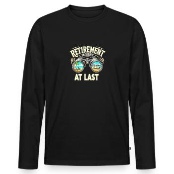 Der Ruhestand ist endlich in Sicht - Männer Premium Bio Langarmshirt - Schwarz - Vorne - Nico (187cm)