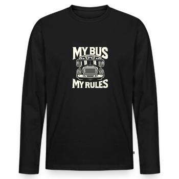 Mein Bus Meine Regeln - Männer Premium Bio Langarmshirt - Schwarz - Vorne - Nico (187cm)