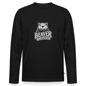Biberflüsterer - Männer Premium Bio Langarmshirt - Schwarz - Vorne - Nico (187cm)