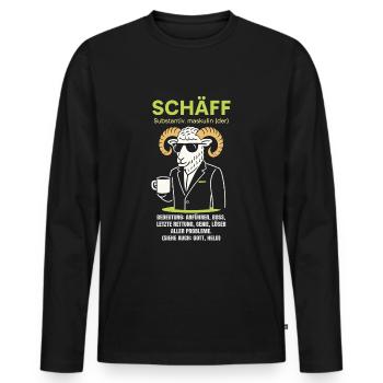Schaf Spruch Schäff Lustig Geschenkidee Schafe - Männer Premium Bio Langarmshirt - Schwarz - Vorne - Nico (187cm)