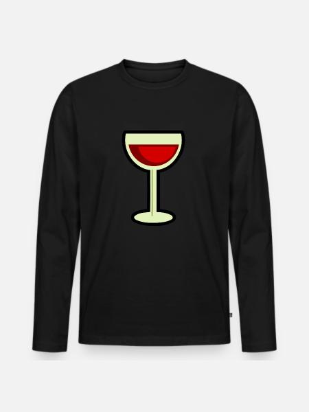 Wine Glass Bottle Wine Bottle1 - Men's Premium Organic Long Sleeve Shirt - black