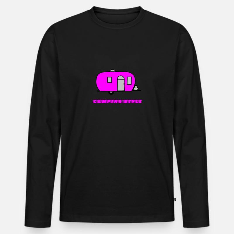 Camping Style - Männer Premium Bio Langarmshirt - Schwarz
