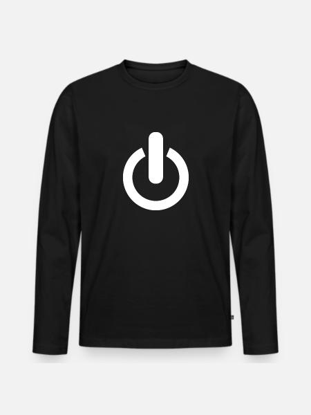 Switch on logo - Men's Premium Organic Long Sleeve Shirt - black
